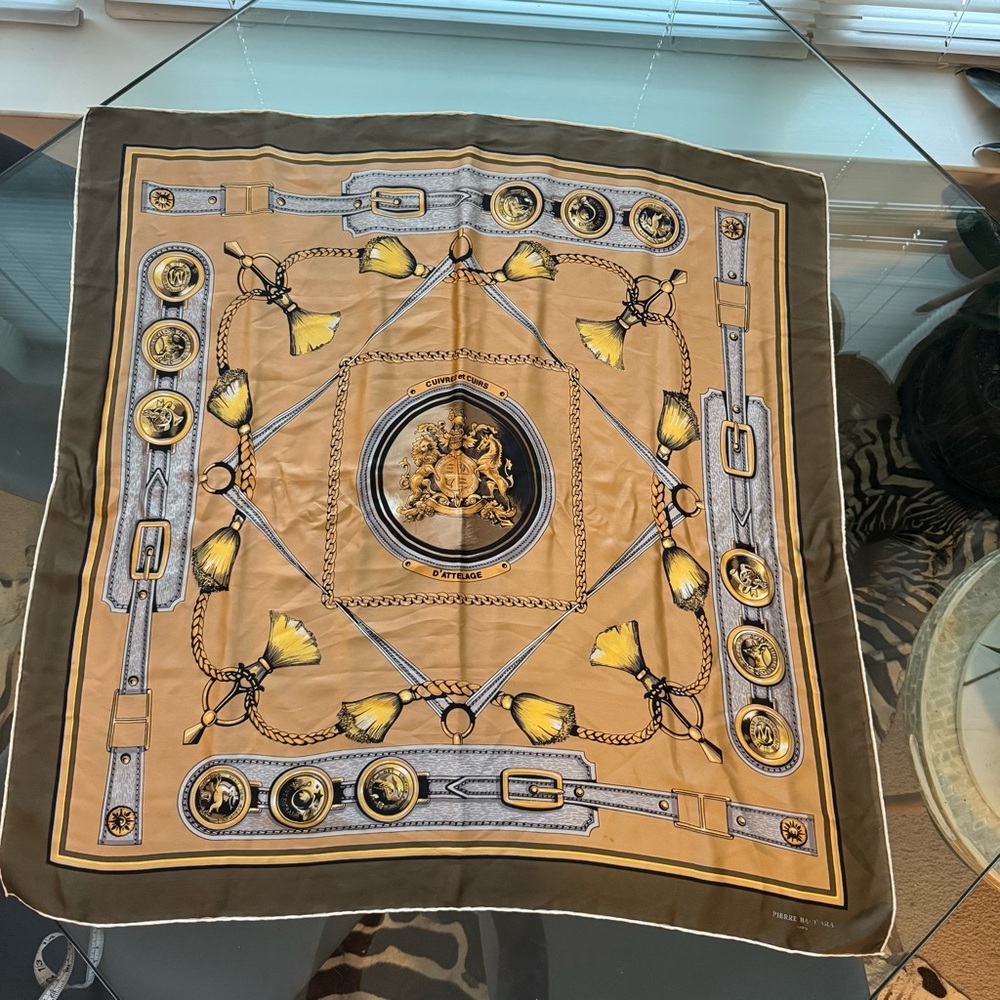 Pierre Baccara Brown and Gold Scarf